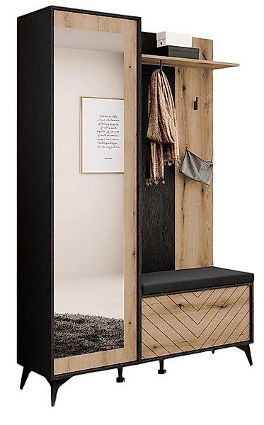 Compleo Garderoben-Set mit Bügelhalter und Spiegel ALICE, Moderne Garderobe günstig online kaufen