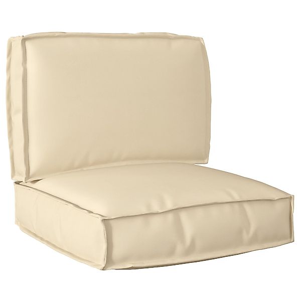 vidaXL Sitzauflage 2-teiliges Palettenkissen-Set Beige Oxford-Stoff, günstig online kaufen