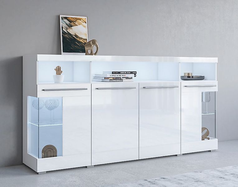 OTTO home Sideboard "India,Breite 182cm, stilvolle Kommode mit Glastüren" K günstig online kaufen