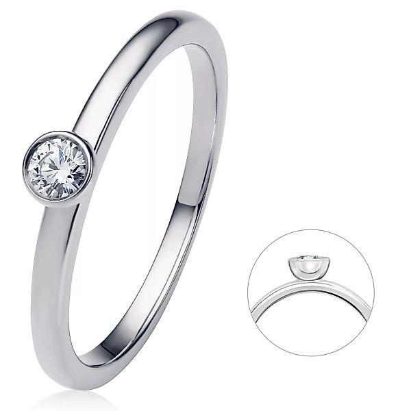 ONE ELEMENT Diamantring "0.1 ct Diamant Brillant Zarge Ring aus 950 Platin" günstig online kaufen