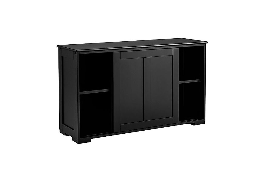 COSTWAY Sideboard, mit Schiebetüren, höhenverstellbarer Ablage, 107x33x60cm günstig online kaufen