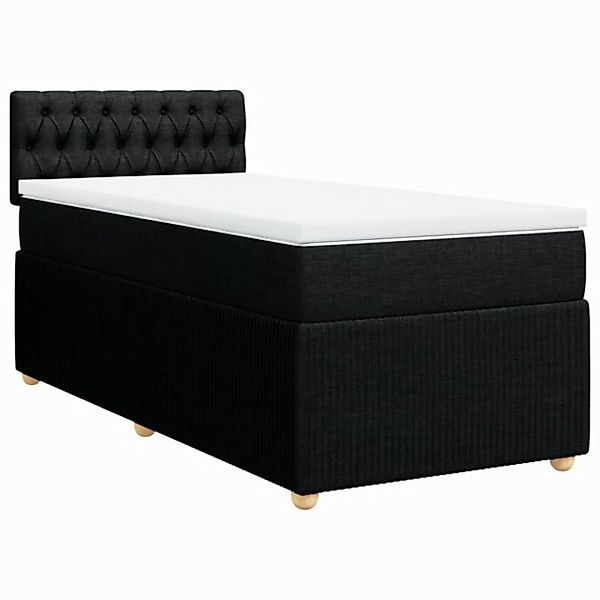 vidaXL Bettgestell Boxspringbett mit Matratze Schwarz 80x200 cm Stoff Bett günstig online kaufen