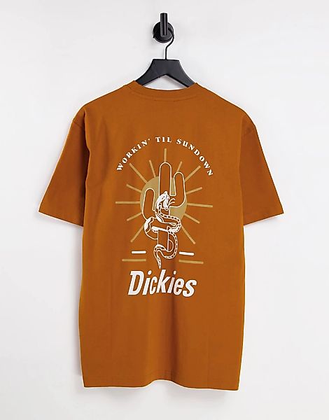Dickies – Bettles – T-Shirt in Rostrot mit Aufdruck am Rücken-Orange günstig online kaufen