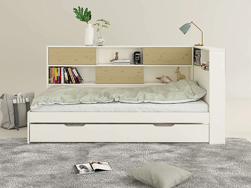 Home affaire Stauraumbett "Amance", (Außenmaße B/T/H: 110,2/220,1/106,9 cm) günstig online kaufen