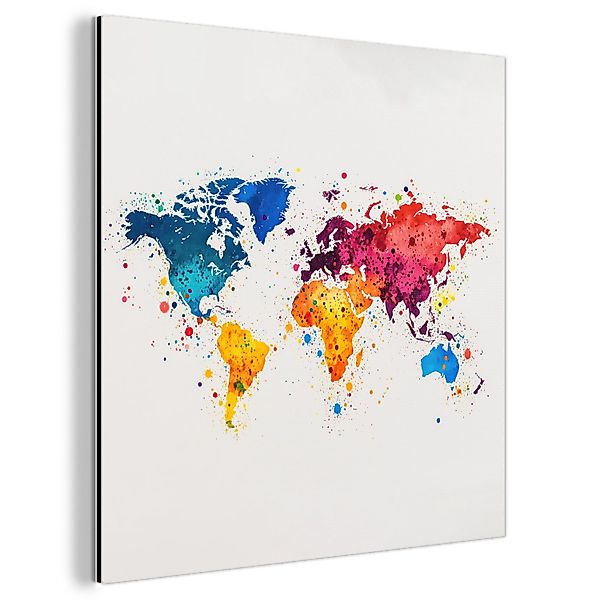 MuchoWow Metallbild Weltkarte - Graffiti - günstig online kaufen