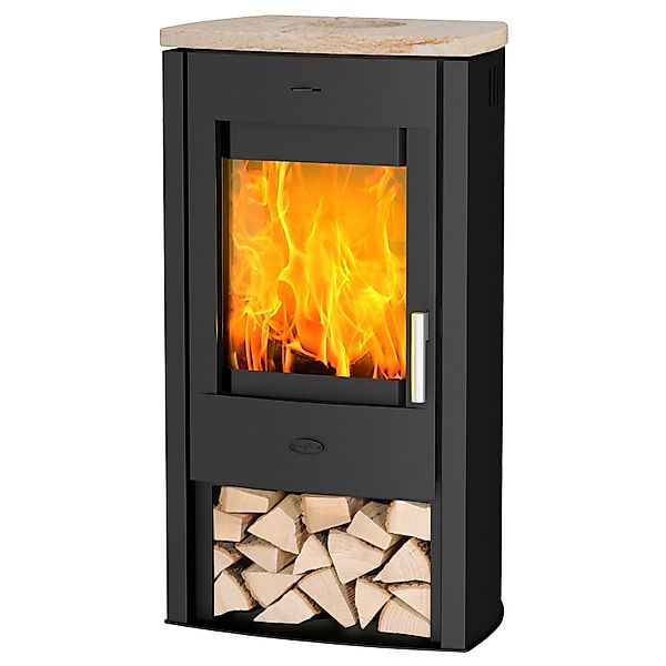 Fireplace Tuvalu Kaminofen Sandstein Schwarz 6 kW günstig online kaufen