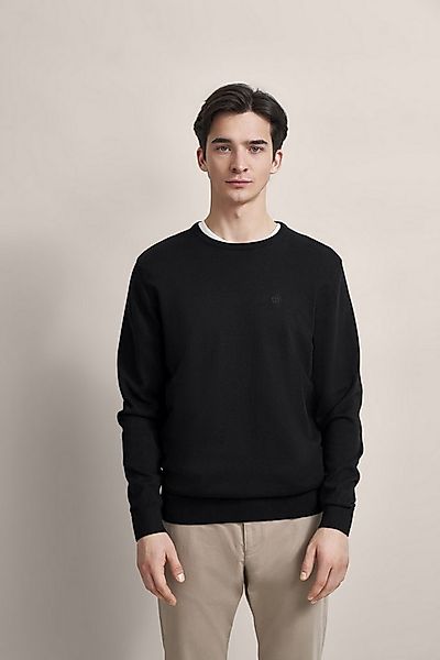 bugatti Rundhalspullover Basic Essential aus reiner Baumwolle günstig online kaufen