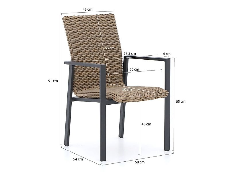 Manifesto Villongo/Menzano 160 cm Gartenmöbel-Set 5-teilig stapelbar günstig online kaufen