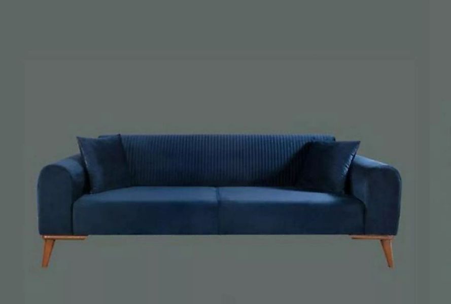 JVmoebel Sofa Luxus Dreisitzer Moderne Couch Polster Möbel Blau Couchen Sto günstig online kaufen