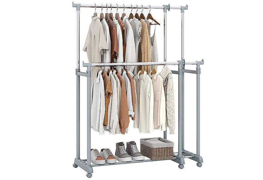 COSTWAY Kleiderständer, 2 Kleiderstangen mit ausziehbarer Höhe & Breite auf günstig online kaufen