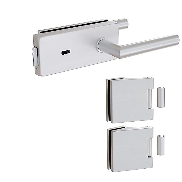 Levidor Glastürbeschlag Studio/Office Eckig Buntbartschloss Aluminium günstig online kaufen