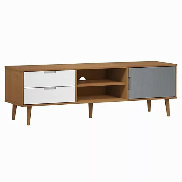 furnicato TV-Schrank MOLDE Braun 158x40x49 cm Massivholz Kiefer (1-St) günstig online kaufen