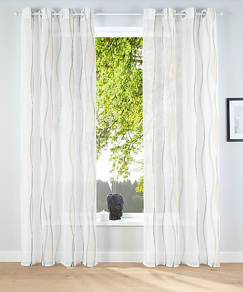 my home Gardine "Dimona" Ösen 2 Stk. tlg. 2-er Set, transparent, Voile, Pol günstig online kaufen