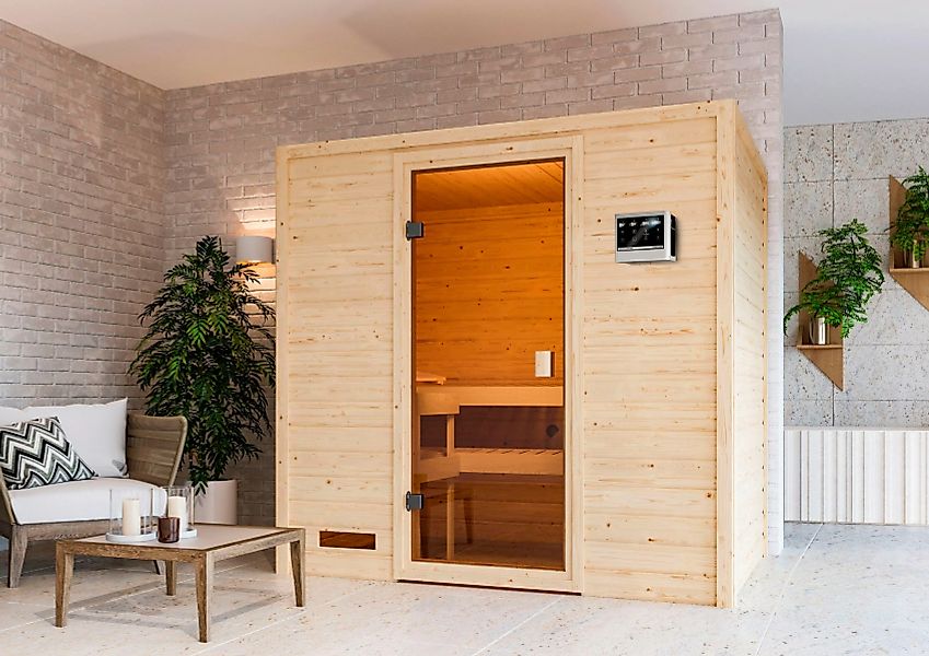 welltime Sauna »Sunie«, 3,6-kW-Bio-Plug & Play Ofen mit ext. Steuerung günstig online kaufen