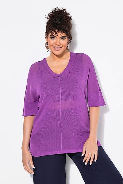 Ulla Popken Strickpullover Pullover Ziernaht oversized günstig online kaufen