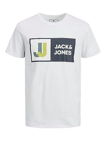 Jack & Jones T-Shirt Herren Shirt Kurzarm Weiß Schwarz JCOLOGAN TEE SS CREW günstig online kaufen