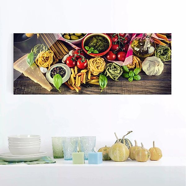 Glasbild Küche - Panorama Pasta günstig online kaufen