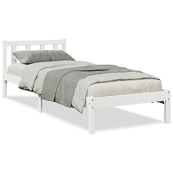 vidaXL Massivholzbett Extra Lang ohne Matratze Weiß 90x210 Kiefernholz 8524 günstig online kaufen