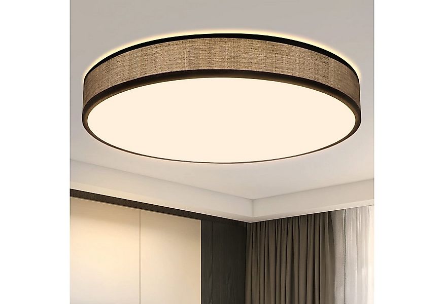 Nettlife LED Deckenleuchte Schlafzimmer Grün Stoffschirm Modern Rund 3000K günstig online kaufen