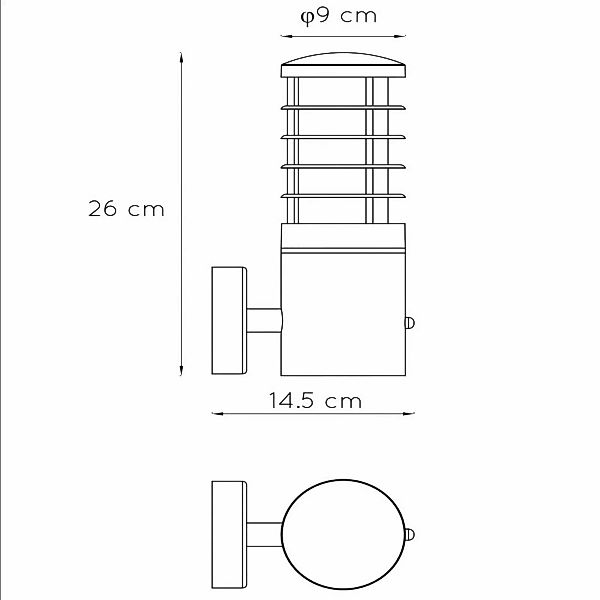 Außenwandleuchte Solid, Fassung oben günstig online kaufen