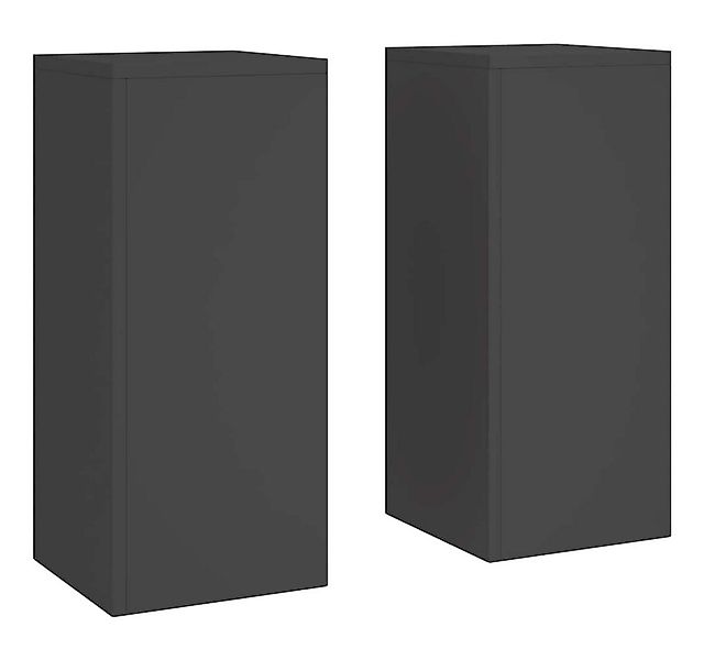 vidaXL Blumenständer Pflanzenständer 2 pcs Schwarz 24 x 24 x 55 cm Stahl (2 günstig online kaufen