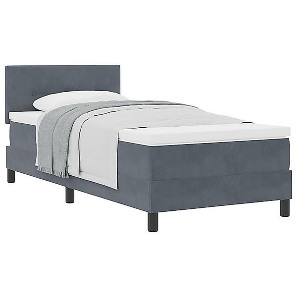 vidaXL Bett Boxspringbett mit Matratze Dunkelgrau Einzel Samt (1-tlg) günstig online kaufen
