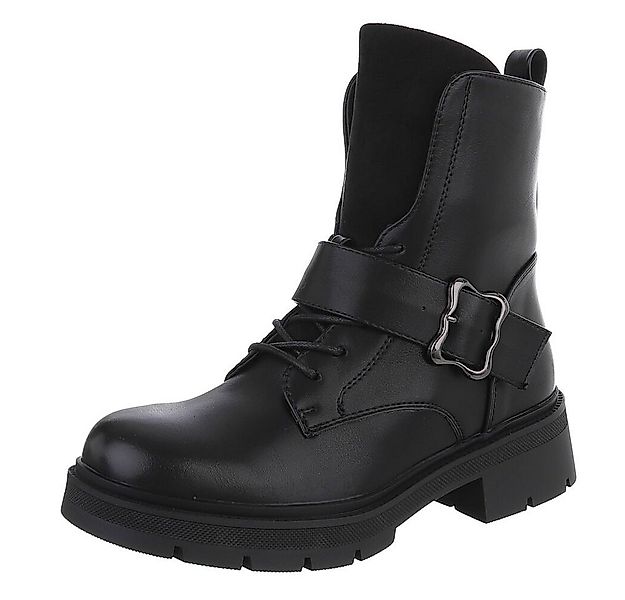 Ital-Design Moderne Damen Stiefel mit Riemen und Schnalle für Alltag Schnür günstig online kaufen