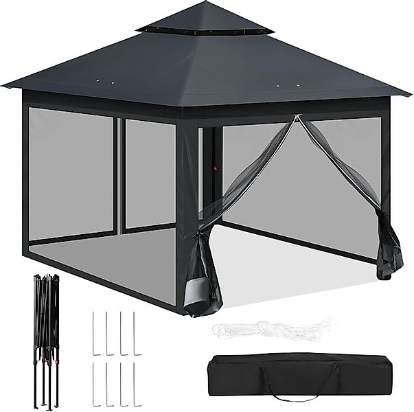 Woltu Pavillon, mit 4 Seitenteilen, 3x3 günstig online kaufen