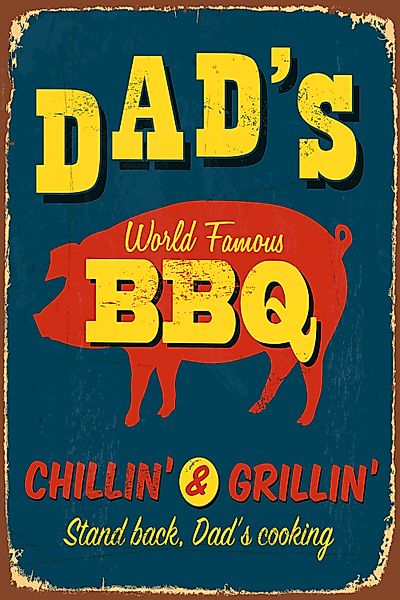 queence Metallbild "DADS BBQ" Getränke  Schriftzug  Schriftzüge  Sprüche  S günstig online kaufen