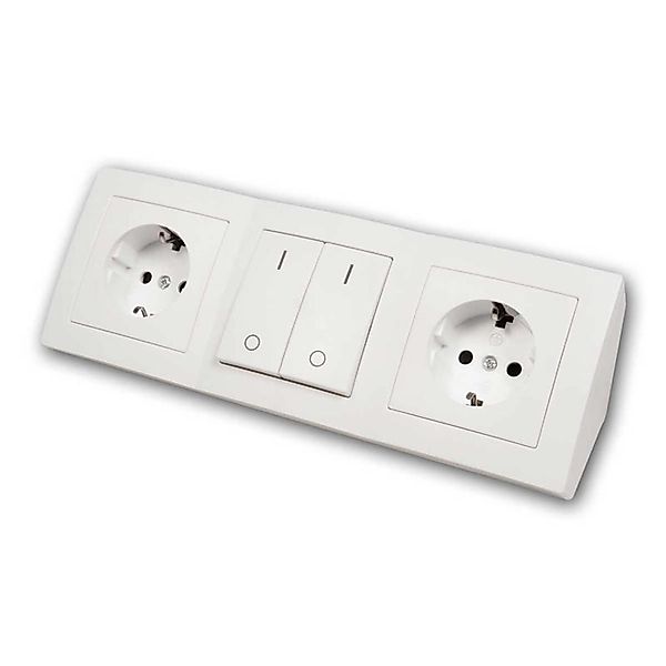 McPower Steckdosenblock Flair 2-Fach Schalter Weiß günstig online kaufen