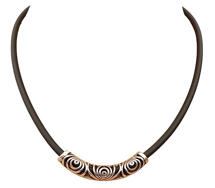 traumschmuck Collier 389i Halskette, Kautschuk schwarz, Frontelement Metall günstig online kaufen