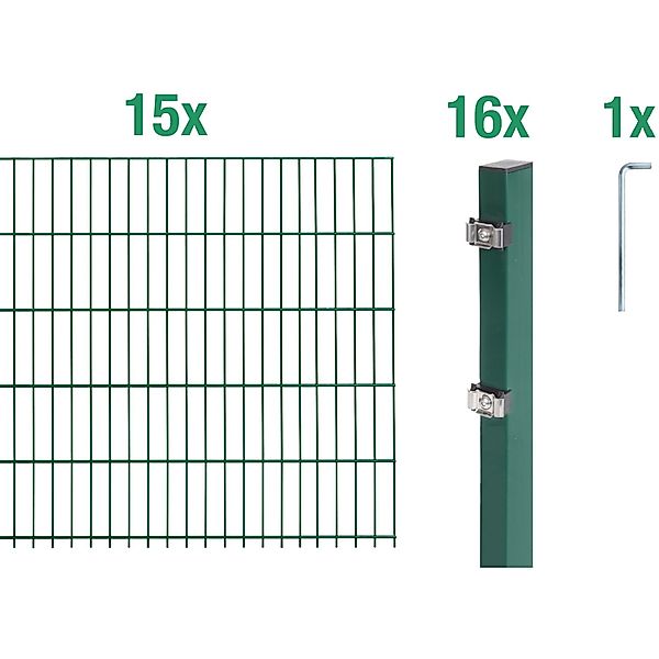 Alberts Doppelstabmattenzaun Grundset, (Set), Höhe: 80-160 günstig online kaufen