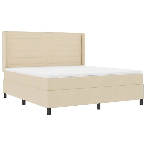 vidaXL LED Boxspringbett mit Matratze Creme 180 x 200 cm Stoff 3343460 günstig online kaufen