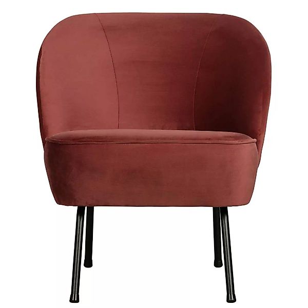 Lounge Sessel in Kastanienbraun Samt Retro Design günstig online kaufen