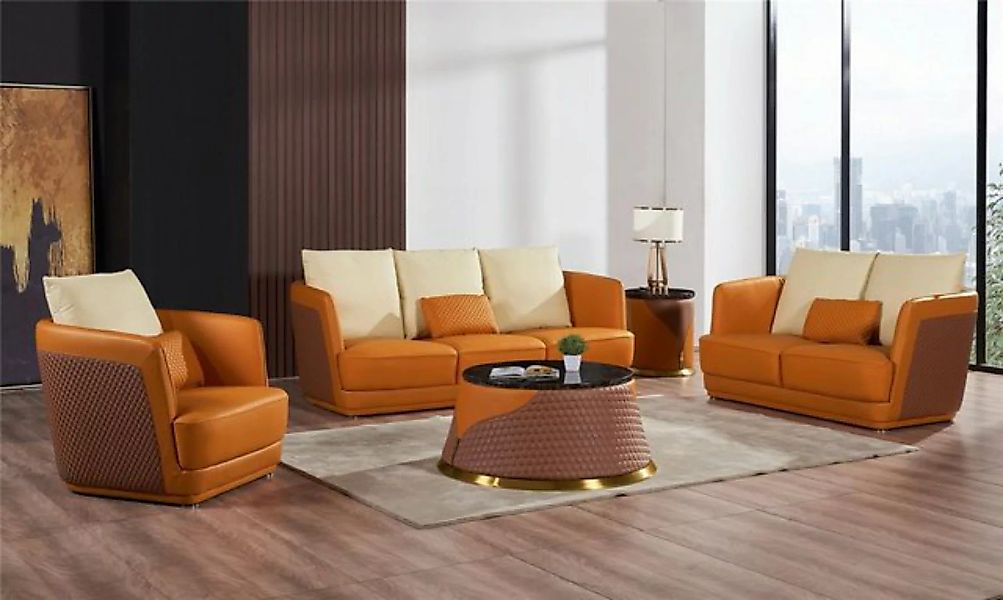 JVmoebel Sofa, Wohnlandschaft Sofagarnitur 3+2+1 Sitzer Ledersofa Couch günstig online kaufen