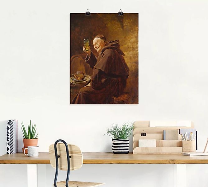 Artland Wandbild "Mönch bei der Weinprobe.", Mann, (1 St.) günstig online kaufen