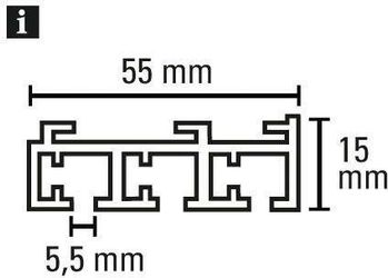 GARDINIA Gardinenschiene Flächenvorhangschiene 3-läufig, kürzbar, Aluminium günstig online kaufen