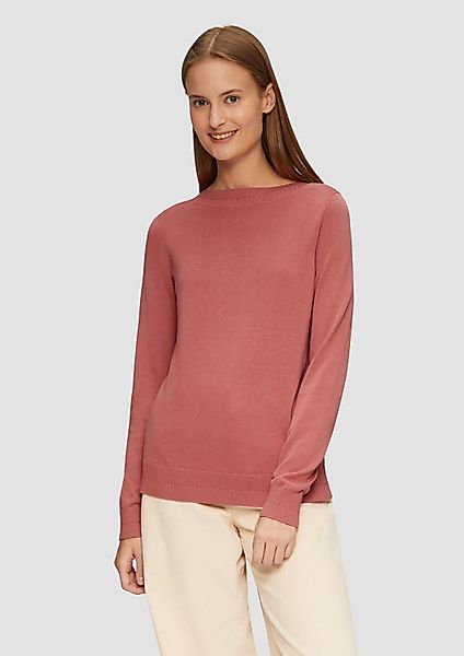 s.Oliver Longpullover Strickpullover Strickpullover mit U-Boot-Ausschnitt günstig online kaufen