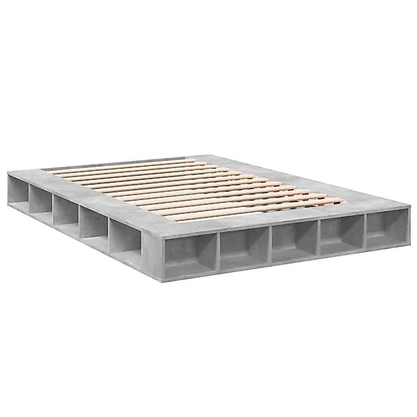 vidaXL Bettgestell Betongrau 150x200 cm Holzwerkstoff 3280471 günstig online kaufen