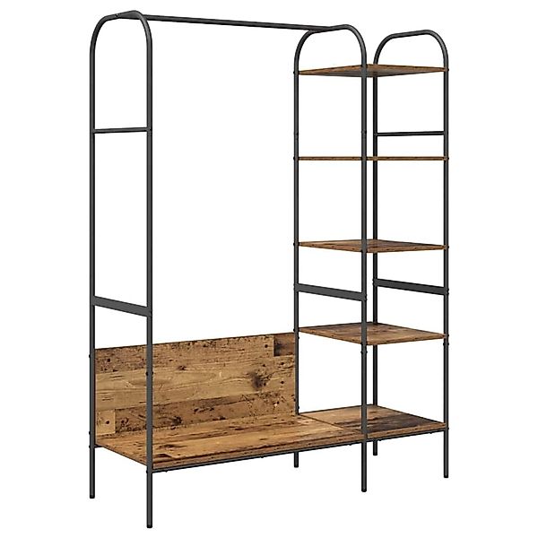 vidaXL Kleiderständer mit Regal Braun 120 x 44 x 160 cm Holzwerkstoff 86844 günstig online kaufen