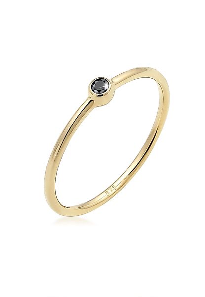 Elli DIAMONDS Verlobungsring Solitär Schwarzer Diamant günstig online kaufen