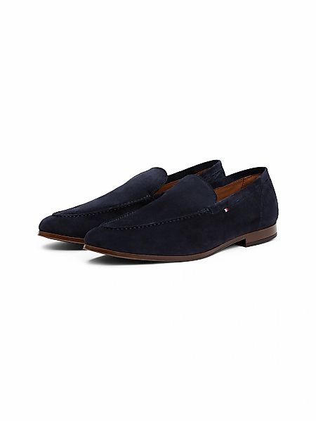 Tommy Hilfiger Slipper "HILFIGER FLEXIBLE SUEDE LOAFER", Blockabsatz, Loafe günstig online kaufen