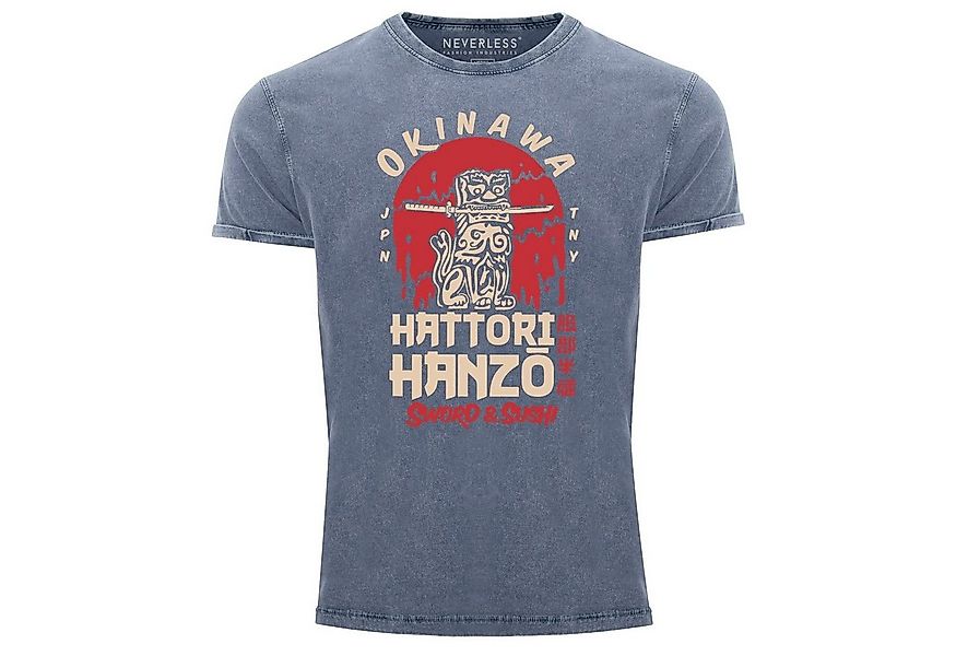 Neverless Print-Shirt Herren Vintage Shirt Hattori Hanzo Sword and Sushi Ok günstig online kaufen