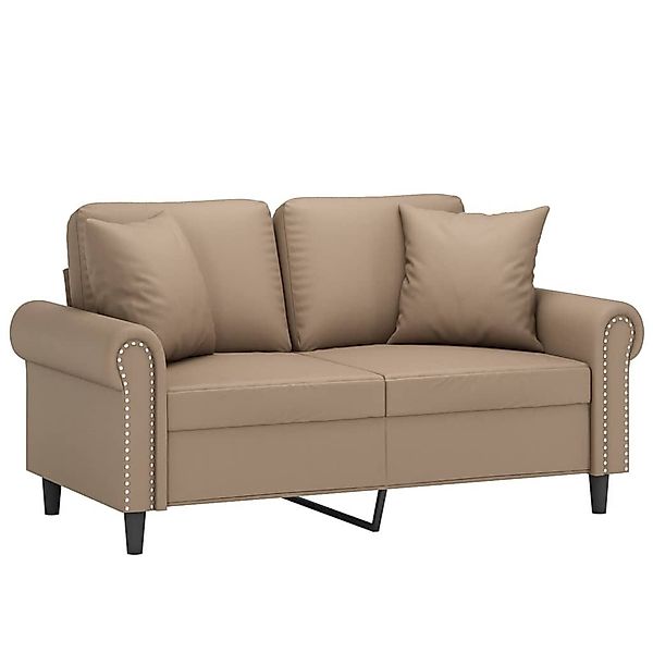vidaXL Sofa 2-Sitzer-Sofa mit Zierkissen Cappuccino-Braun günstig online kaufen