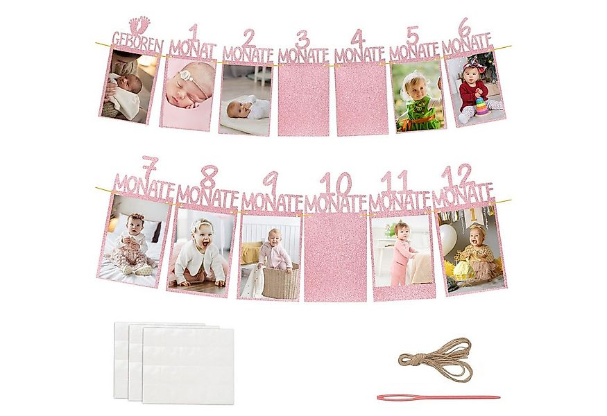Kaket Hängedekoration Erster Geburtstag Foto Girlande, Geburtstagsdekoratio günstig online kaufen