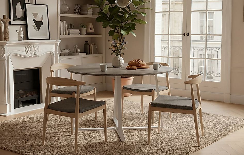 B&D home Esstisch NOA, Metallgestell schwarz oder weiß, rund, 110x110cm, pl günstig online kaufen