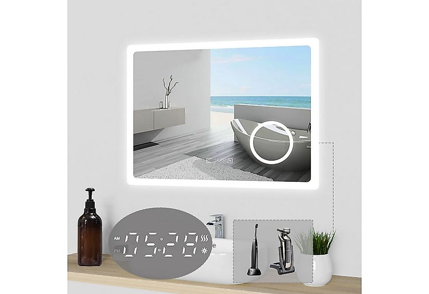 duschspa Badspiegel LED Spiegel mit Steckdose 3x Schminkspiegel Kalt/Neutra günstig online kaufen