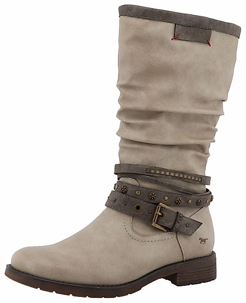 Mustang Shoes Winterstiefel "Elfi" Stiefel mit Zierriemchen und Blockabsatz günstig online kaufen