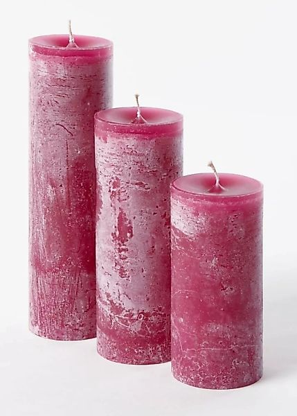 Dekocandle Wachskerzen Mini Super Kerze crimson Ø 10 x 20 cm (1 Stück) (rot günstig online kaufen