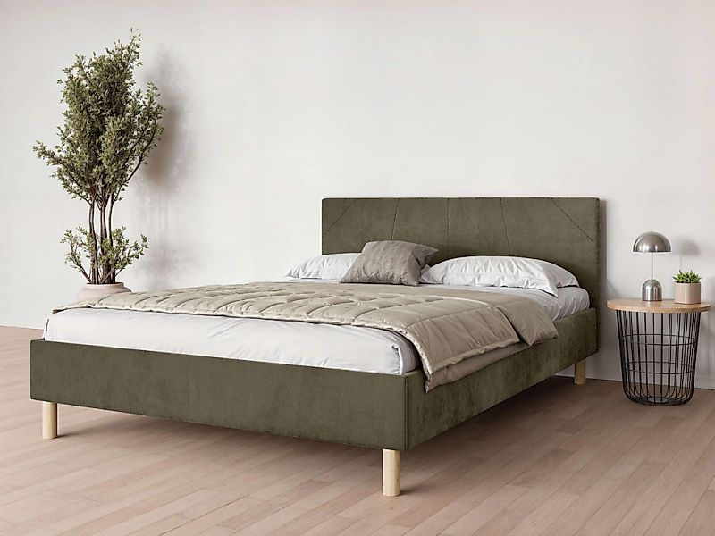 andas Polsterbett "Albybyn, Bettgestell mit Kopfteil und Lattenrost, in 2 B günstig online kaufen